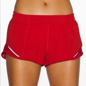 Dark Red Hotty Hot Lululemon Shorts